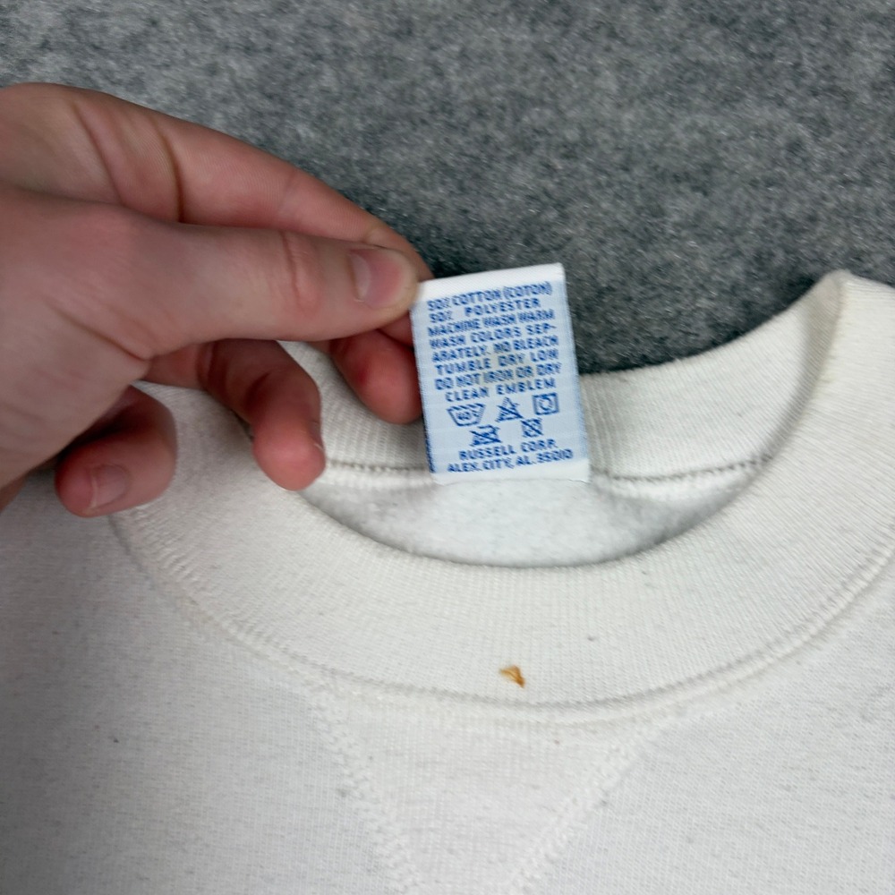 Russell Athletic Sweatshirt Mens L White Vintage 80s Train Graphic‎ Made In USA - Picture 6 of 13